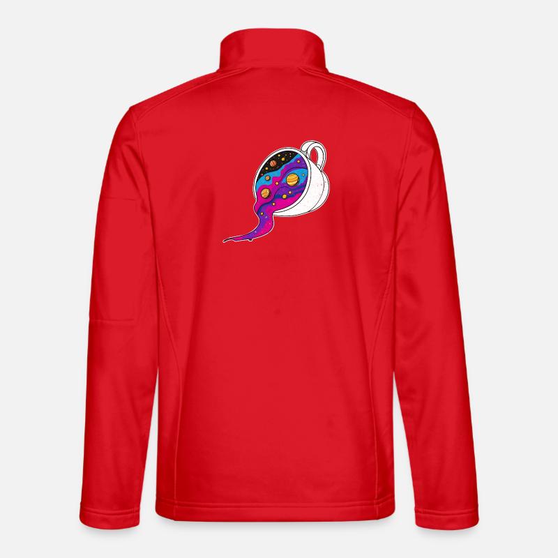 Kosmischer Kaffeebecher Galaxiefluss - Unisex Softshelljacke - Rot