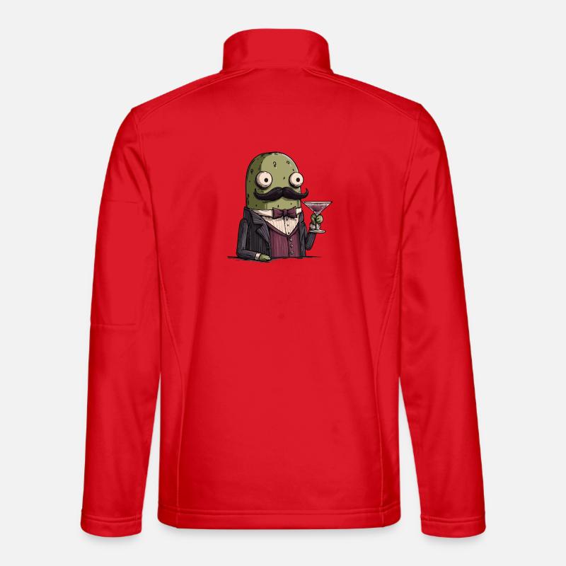 Mafia Pickle | Funny Mobster Vegetable - Unisex Softshelljacke - Rot