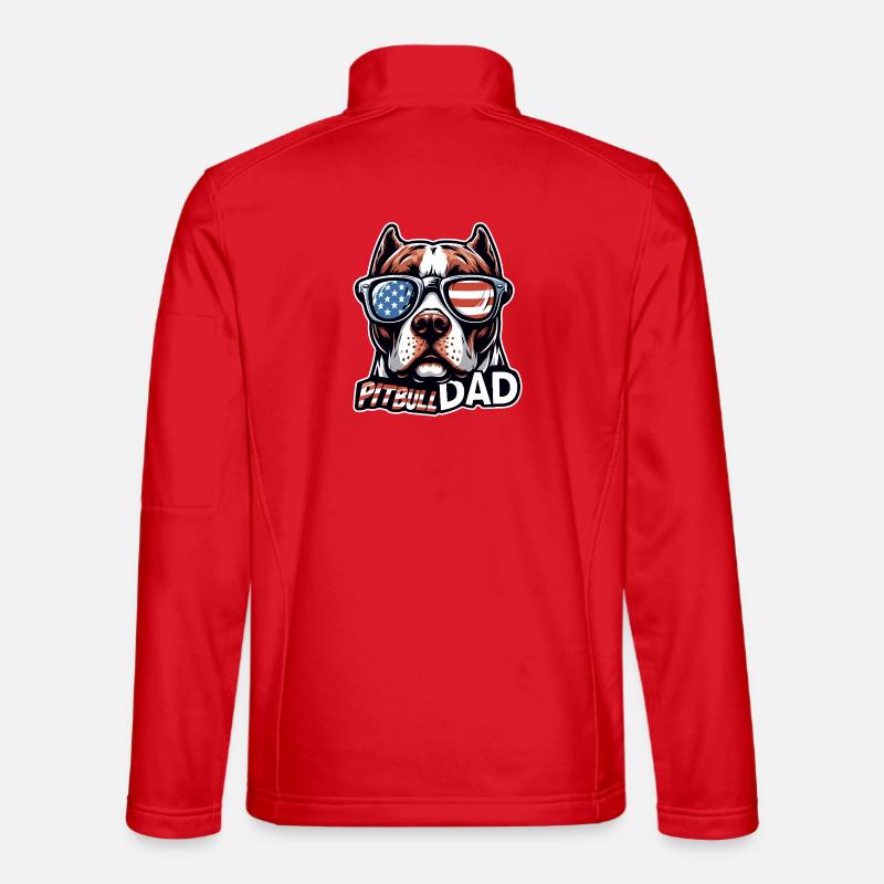 Pitbull Dad Glasses USA - Unisex Softshell Jacket - red