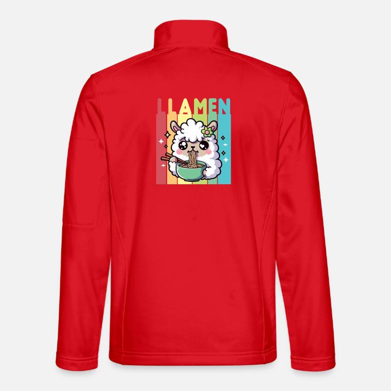 Rainbow Ramen Llama - Unisex Softshell Jacket - red