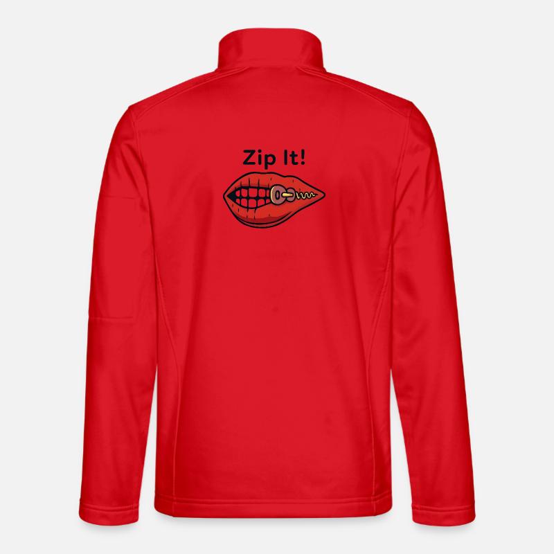 Zipper Lips Zip It - Unisex Softshell Jacket - red