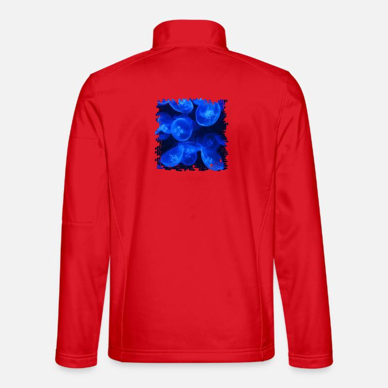 Fascinerande bioluminiscens, blå maneter - Softshelljacka unisex - röd