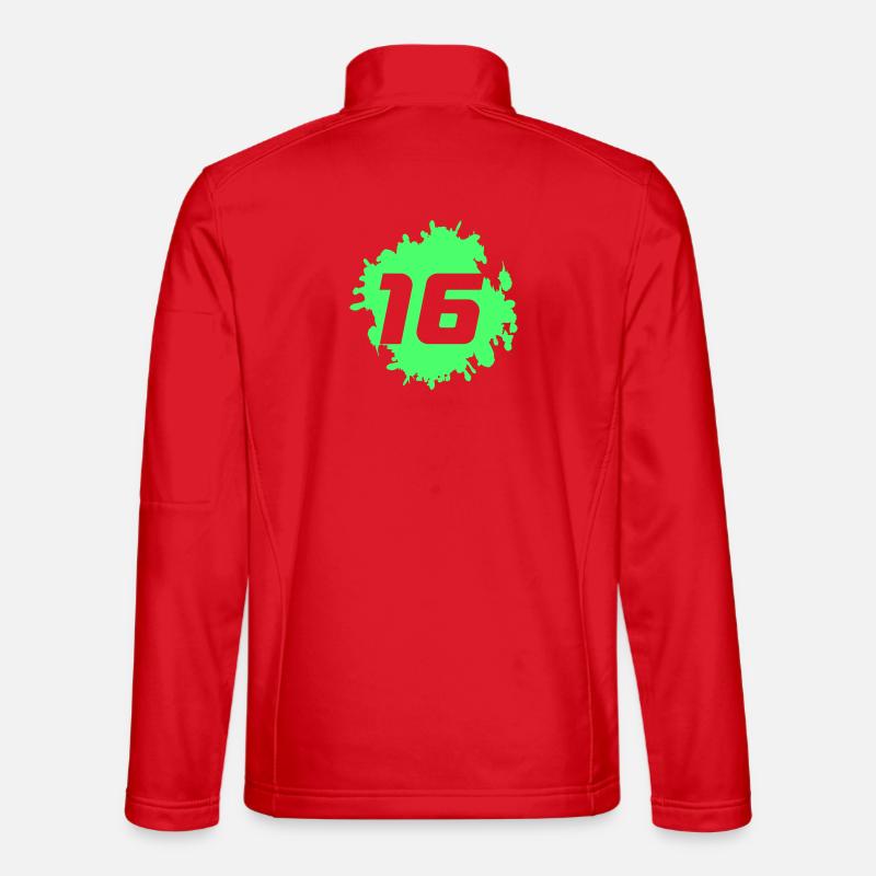 Neon Green Spritz 16 Design - Unisex Softshell Jacket - red