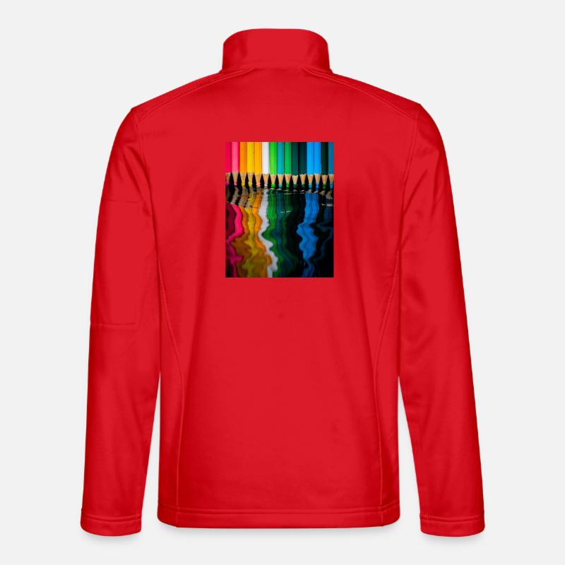 Leading Lines, Reflecting Minds - Unisex Softshell Jacket - red