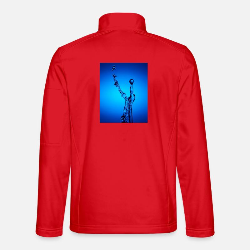 Blue Water Splash Abstract - Unisex Softshell Jacket - red