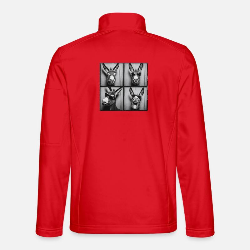 Funny Donkey Sunglasses - Unisex Softshell Jacket - red