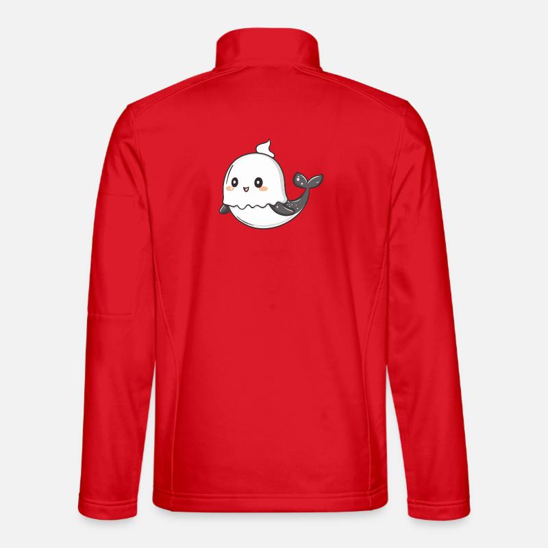 Whale Halloween Ghost - Unisex Softshell Jacket - red
