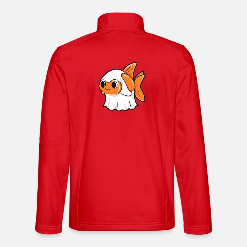 Goldfish Halloween Ghost Unisex Softshell Jacket