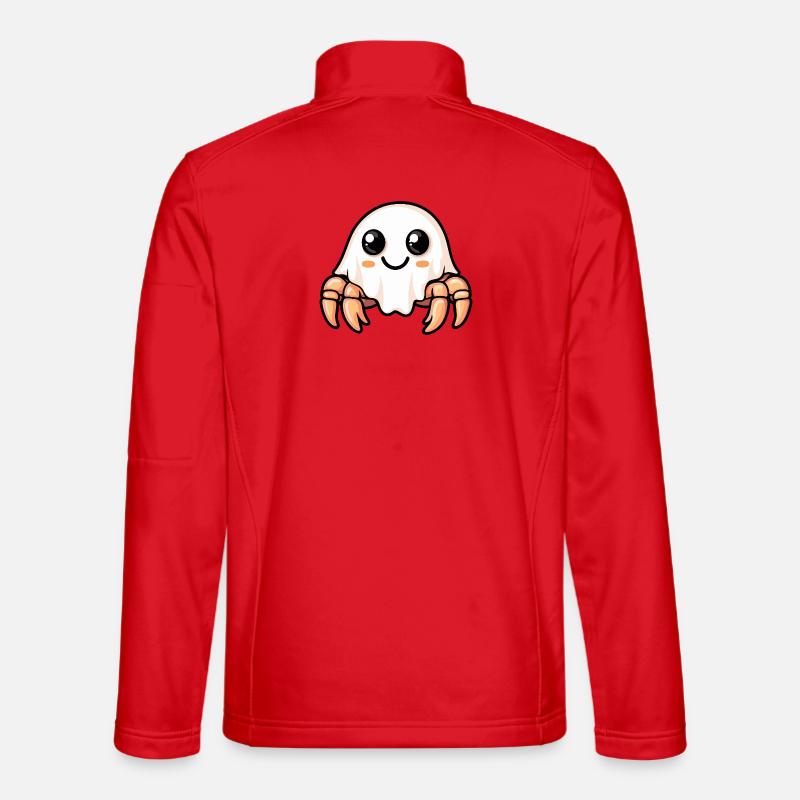 Crab Crab Halloween Ghost - Unisex Softshell Jacket - red
