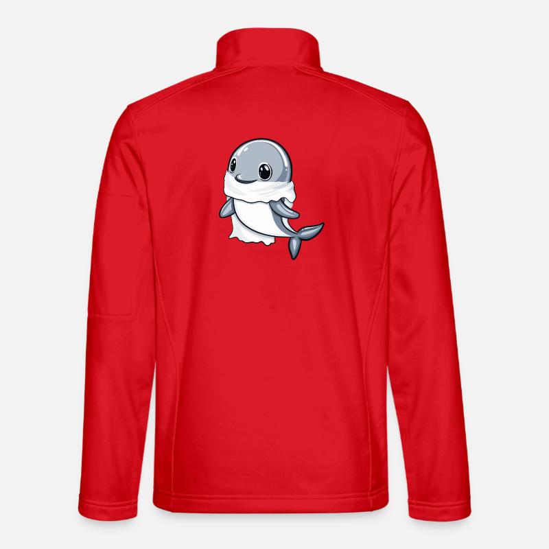 Dolphin Halloween Ghost - Unisex Softshell Jacket - red