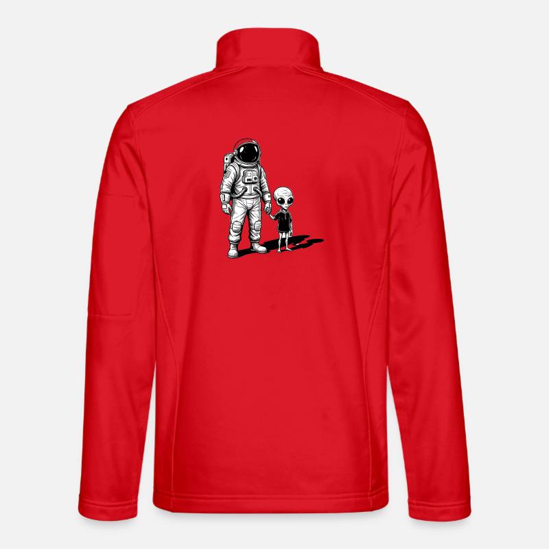 Astronaut and Alien Hand in Hand Unisex Softshell Jacket