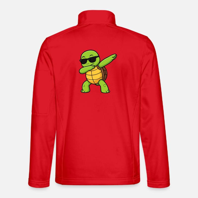 Dab Turtle mit Sonnenbrille - Unisex Softshelljacke - Rot