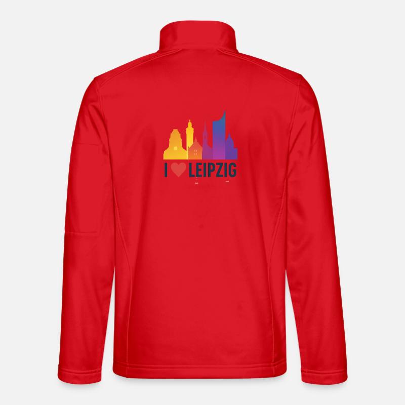 Leipzig Skyline Herzliebe - Unisex Softshelljacke - Rot