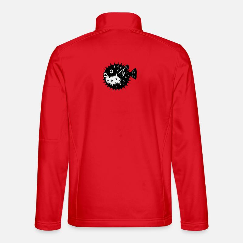 Kontrastpufferfisch mit Stacheln - Unisex Softshelljacke - Rot