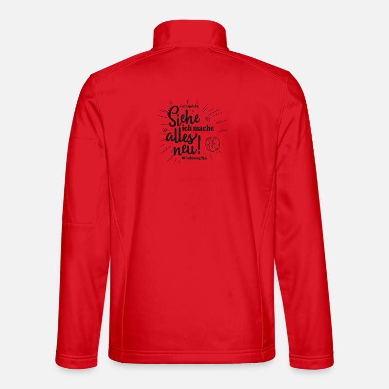 Behold, I make all things new - Unisex Softshell Jacket - red