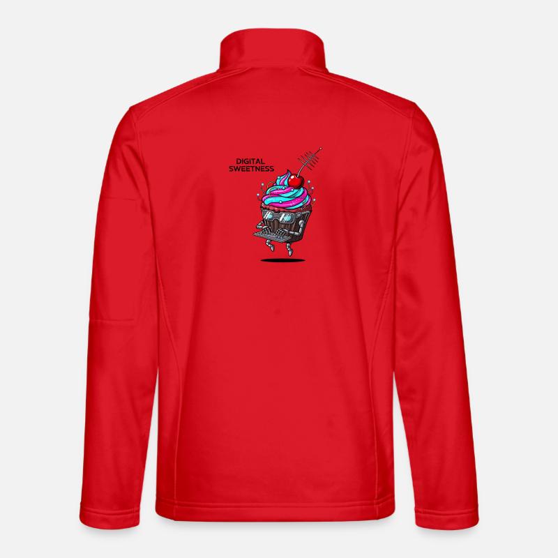 Cyber Cupcake mit Tastaturroboter - Unisex Softshelljacke - Rot