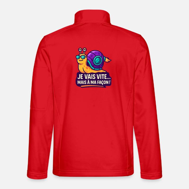 Cosmic Snail in Solar - Unisex Softshell Jacket - red
