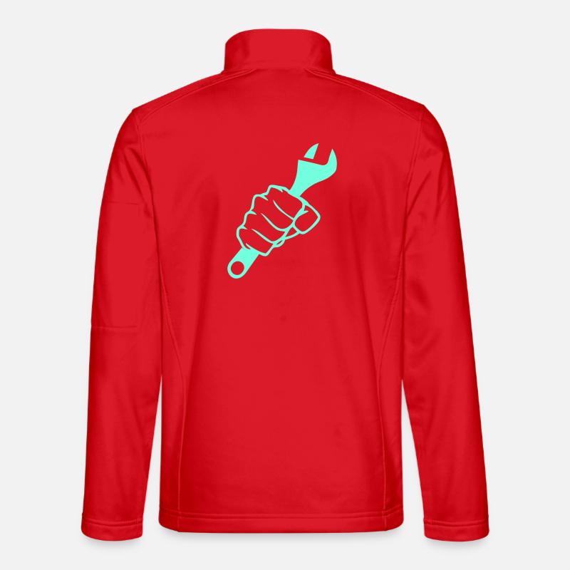 Kraftfaust Schraubenschluessel - Unisex Softshelljacke - Rot