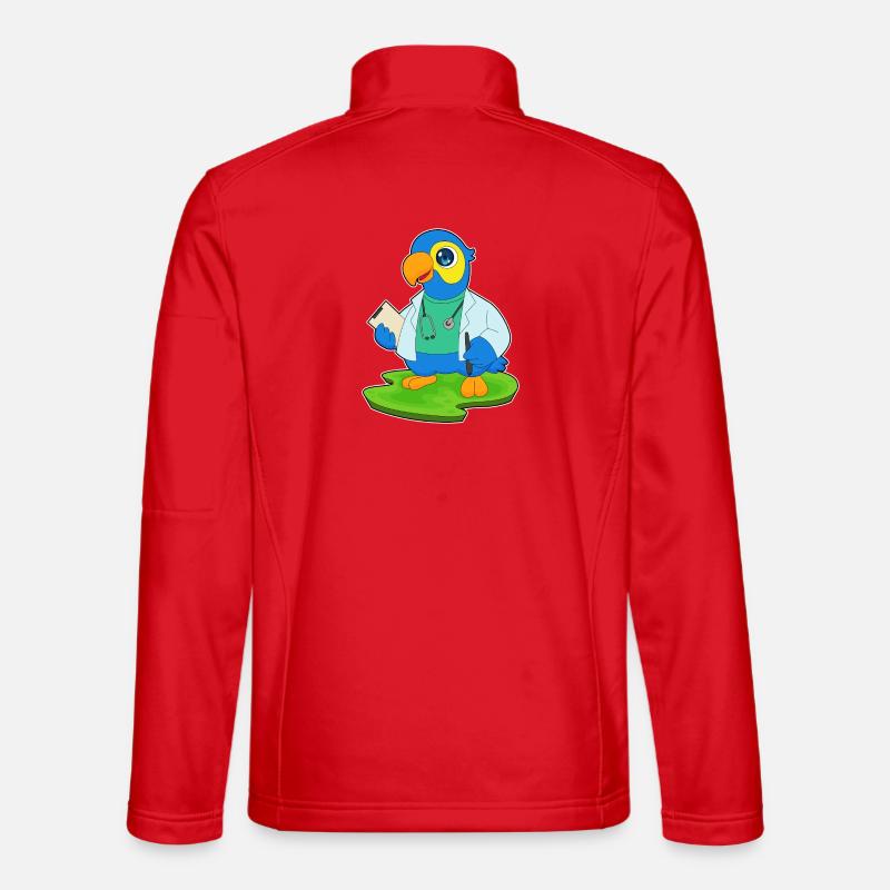 Papagei Arzt Stethoskop - Unisex Softshelljacke - Rot