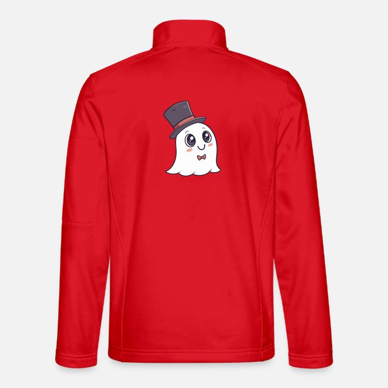 Chic Ghost Hat and Bow - Unisex Softshell Jacket - red