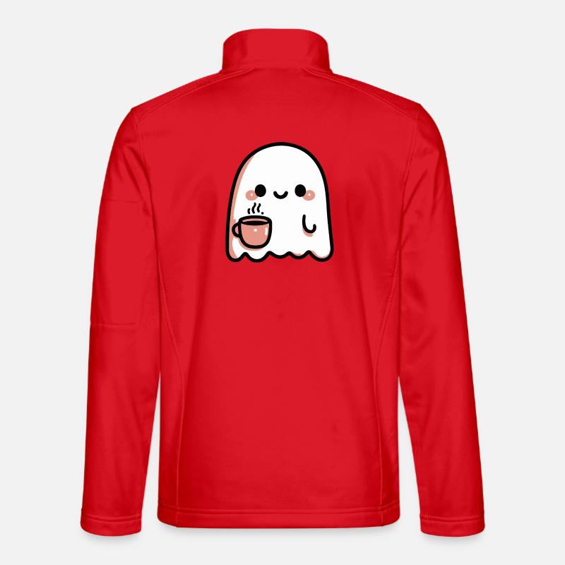 Lächelnder Geist und Pastellkaffee - Unisex Softshelljacke - Rot