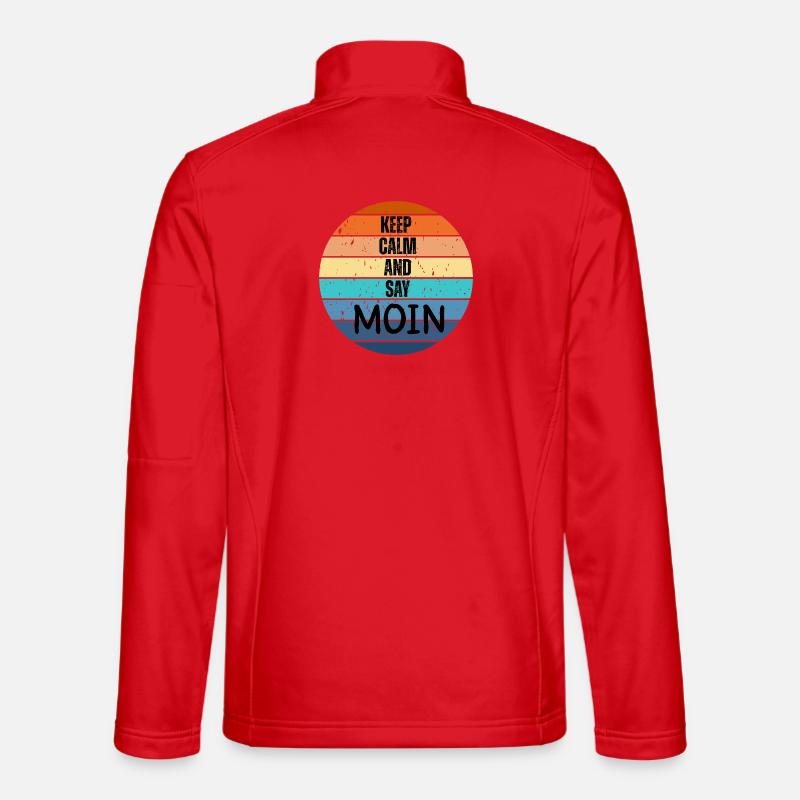 „Keep Calm and Say MOIN“ – Retro Sunset  Unisex Softshelljacke
