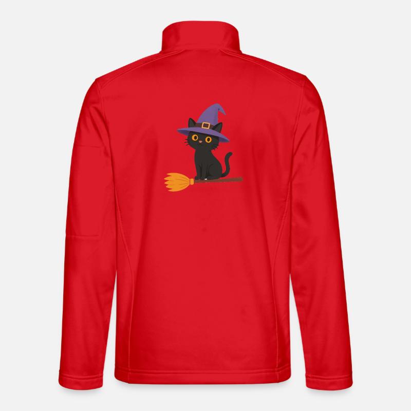Witch on a Broom - Unisex Softshell Jacket - red