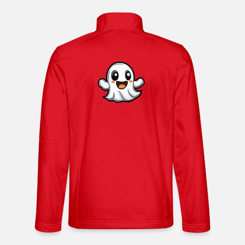 Ghost Halloween Cute Comic - Unisex Softshell Jacket - red