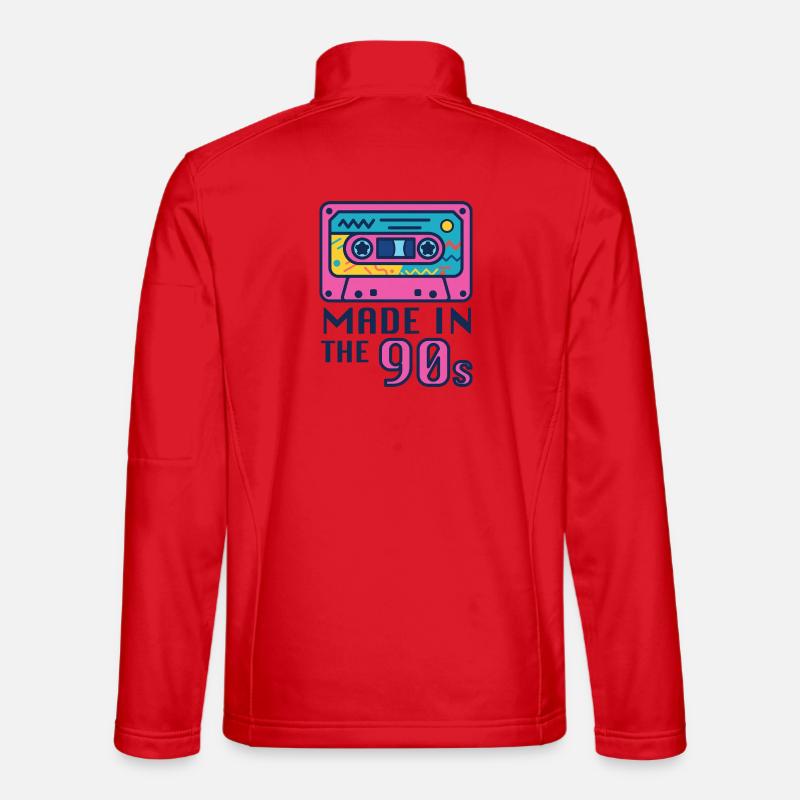 Neon 90s Cassette Design - Unisex Softshell Jacket - red
