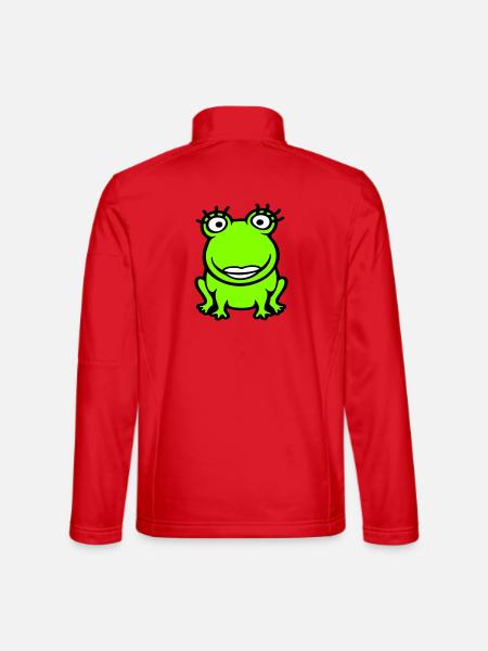 grenouille fille cils jolie femme fille fille - Veste en tissu softshell Unisexe - rouge - Dos