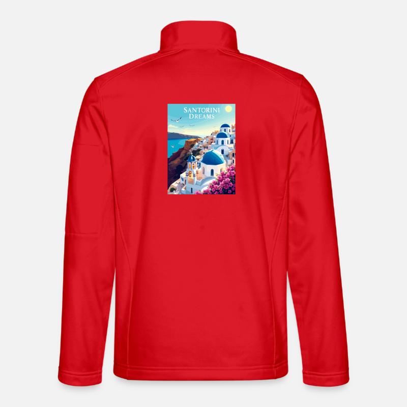 Santorini Dreams - Unisex Softshell Jacket - red