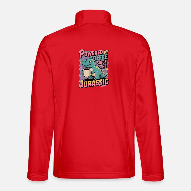 Dino Kaffee Humor - Unisex Softshelljacke - Rot