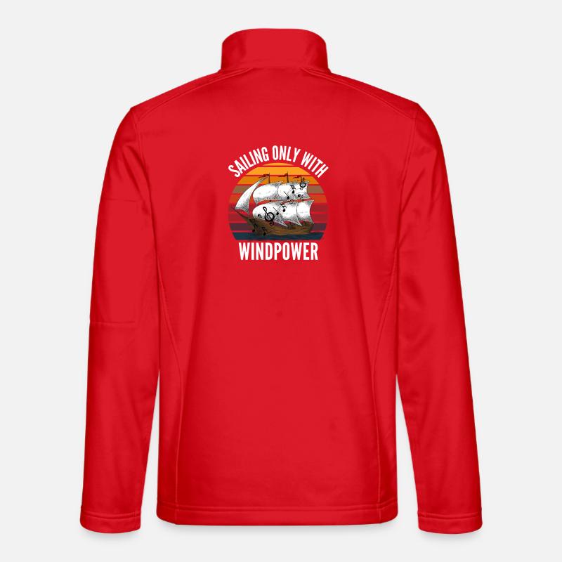 SAILING ONLY WITH WINDPOWER - Unisex Softshell Jacket - red