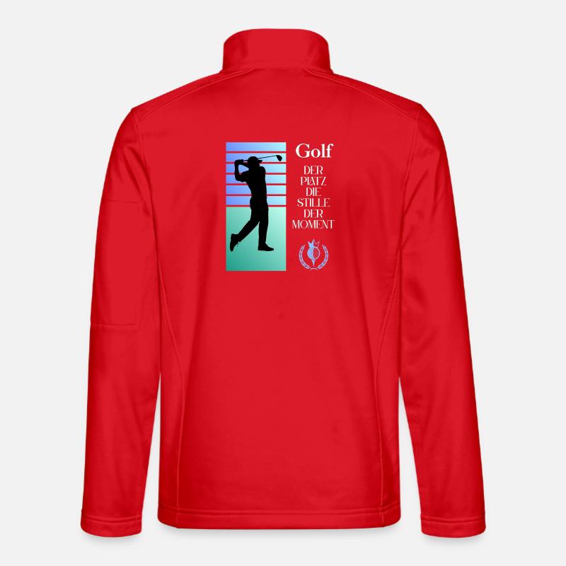 Golfsilhouette Stille im Moment - Unisex Softshelljacke - Rot