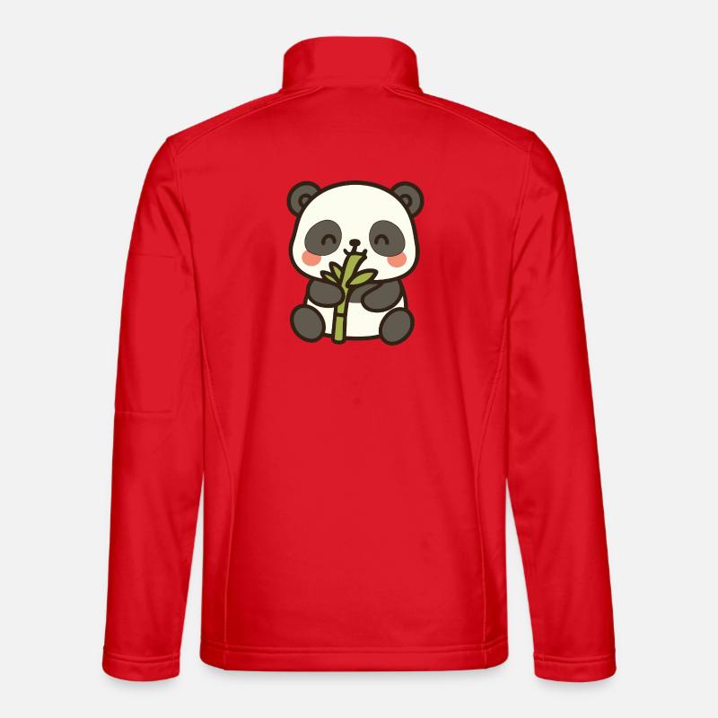 Panda-Snack-Zeit – Bamboo Bliss - Unisex Softshelljacke - Rot
