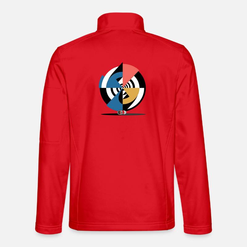 Abstract Geometric - Unisex Softshell Jacket - red