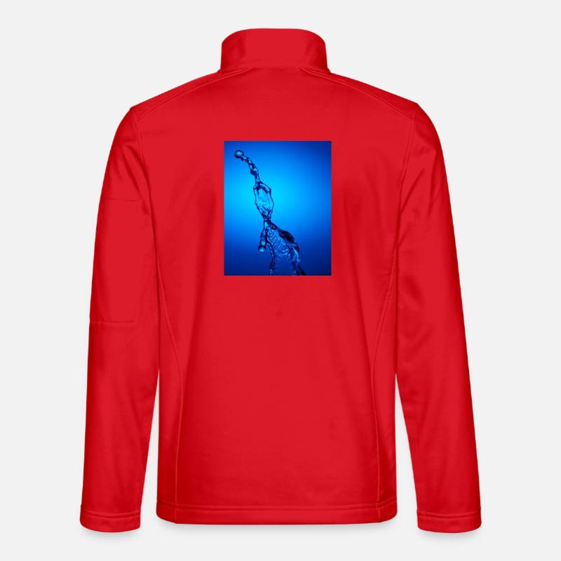 Blau hinterleuchtetes Wasser Abstrakt - Unisex Softshelljacke - Rot