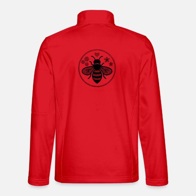 Save the Bees - Nature Bee Motif - Unisex Softshell Jacket - red