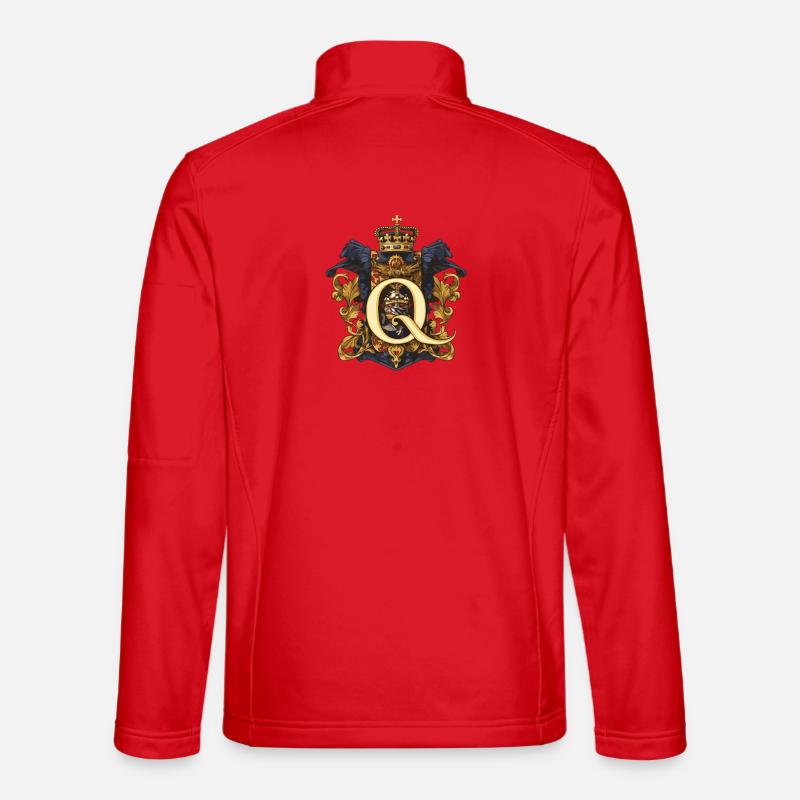 Q Buchstabe Name Krone - Unisex Softshelljacke - Rot