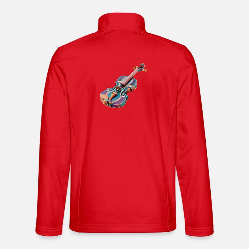 Rainbow Violin Art - Unisex Softshell Jacket - red