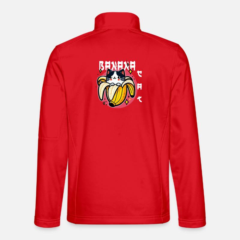 Kawaii banana cat - Unisex Softshell Jacket - red