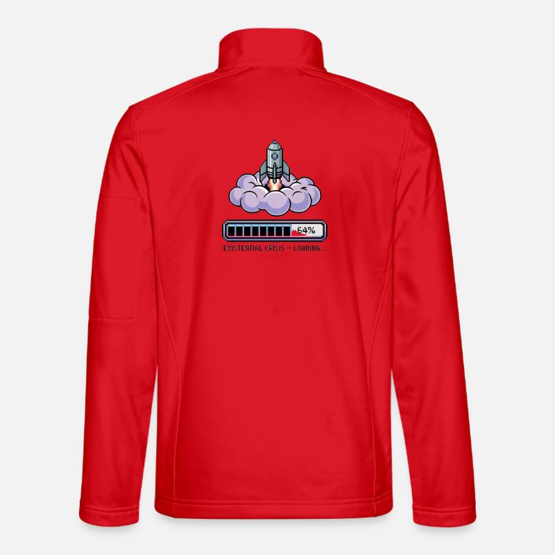 Digital Retro – Existential Crisis – Loading... - Unisex Softshelljacke - Rot