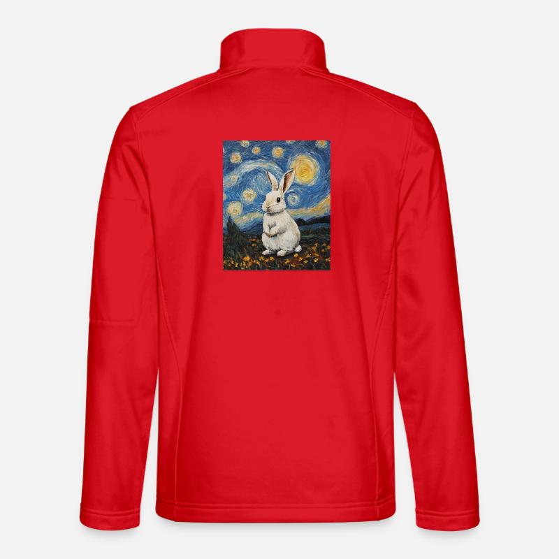Bunny Rabbit Bunny Van Gogh Style Starry Night Unisex Softshell Jacket
