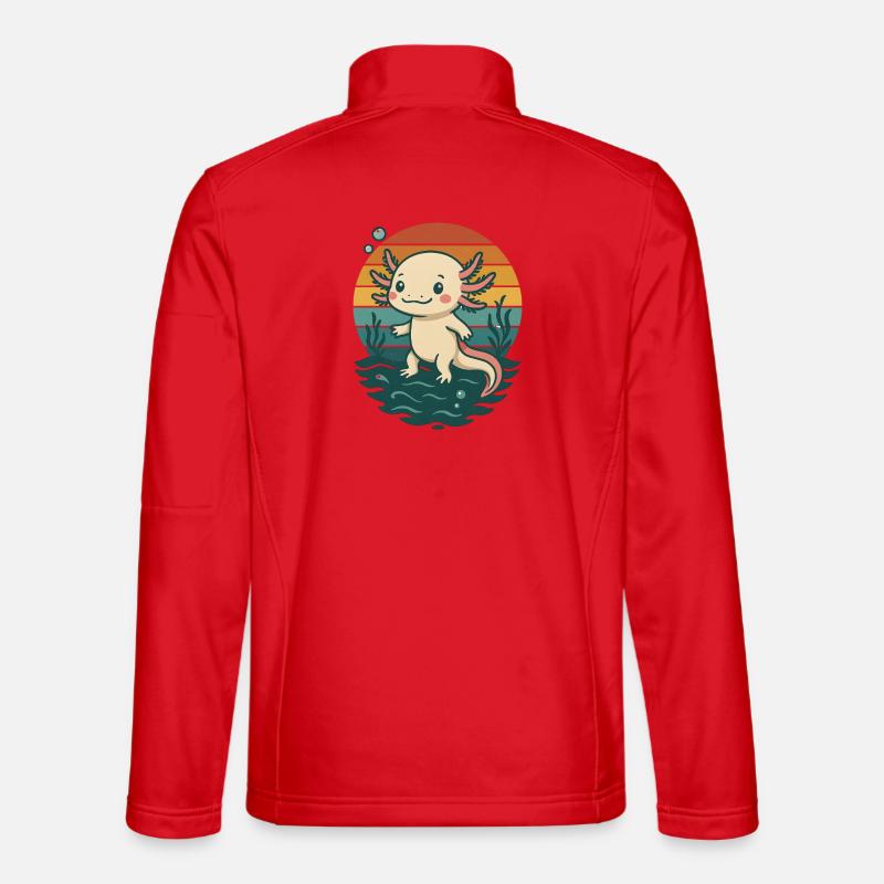Süßer Retro-Axolotl - Unisex Softshelljacke - Rot
