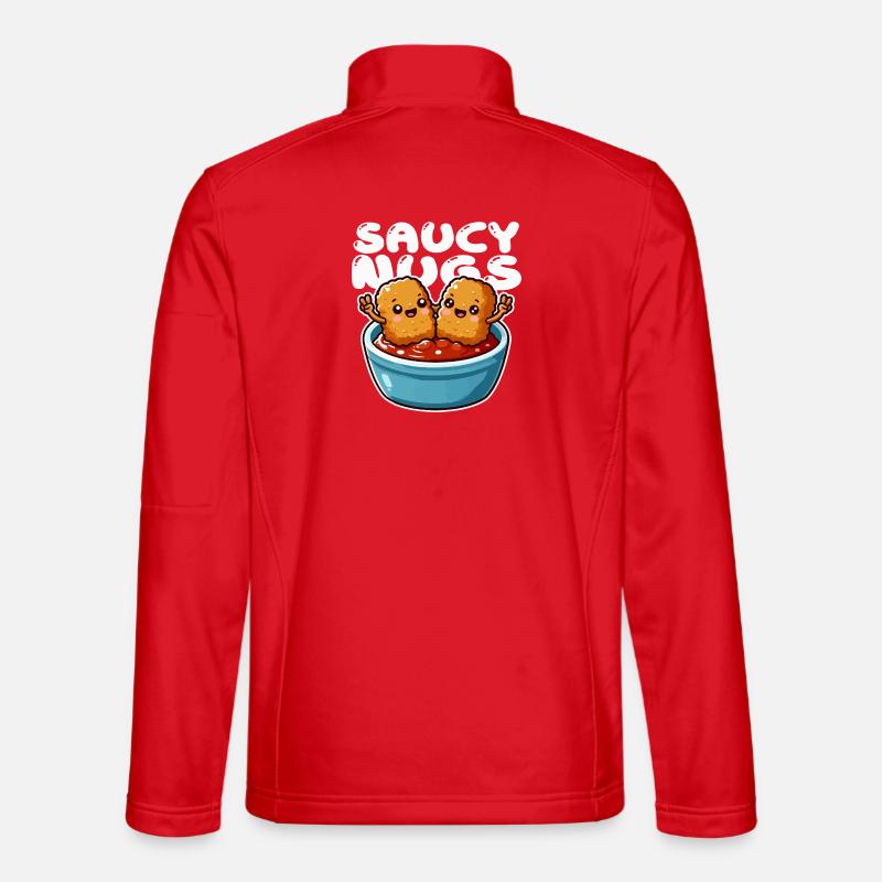 Nuggets Sauce Freude Karikatur - Unisex Softshelljacke - Rot