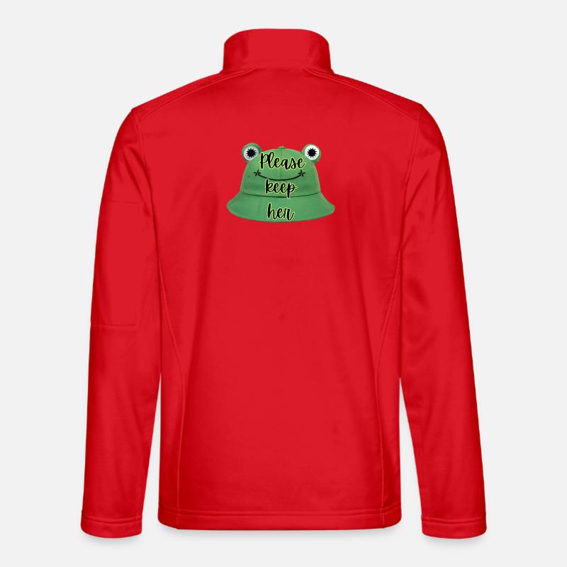 Please keep here - Frog hat - Unisex Softshell Jacket - red