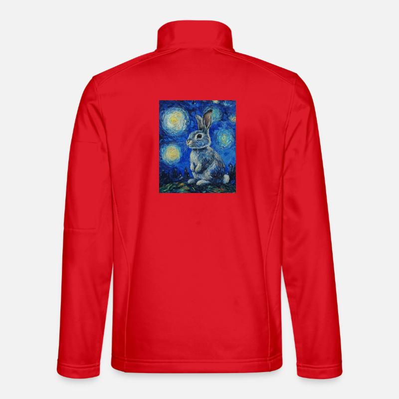 Bunny Rabbit Bunny Van Gogh Style Starry Night Unisex Softshell Jacket