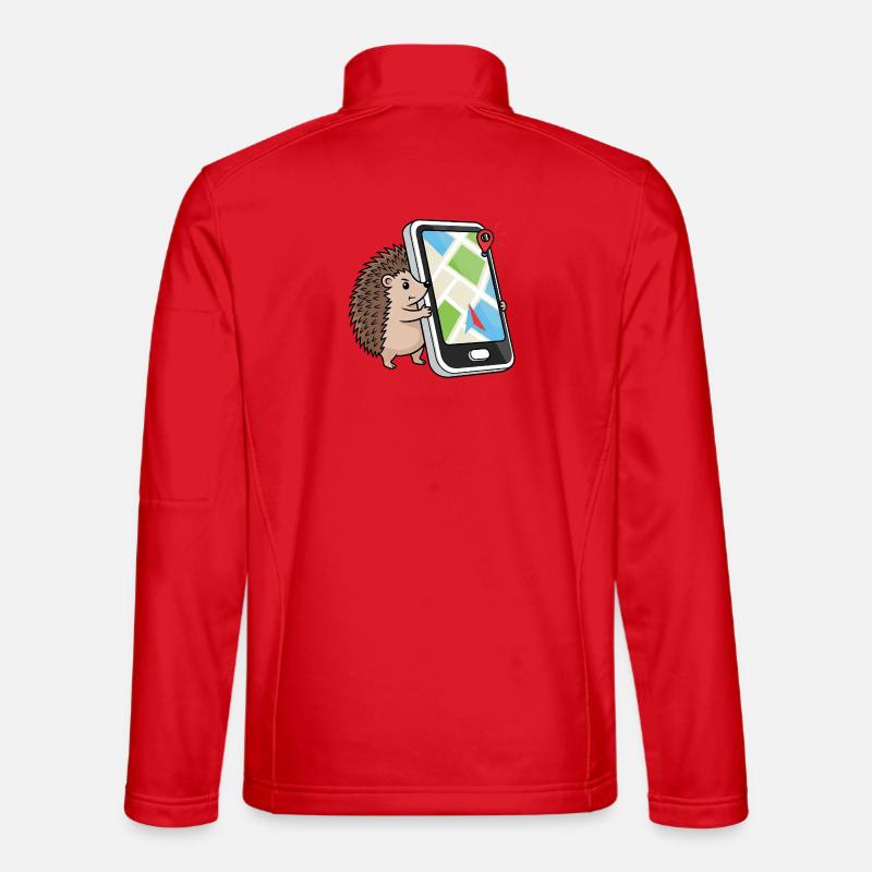 Lustig Igel Smartphone GPS Stadtplaner Geocaching - Unisex Softshelljacke - Rot