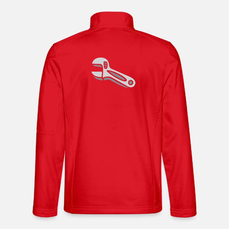 Comic Wrench Tool Illustration - Unisex Softshell Jacket - red