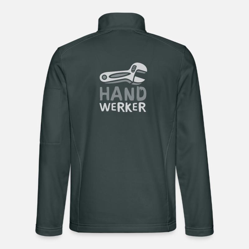 Handwerker Comic Design mit Schraubenschlüssel Unisex Softshelljacke